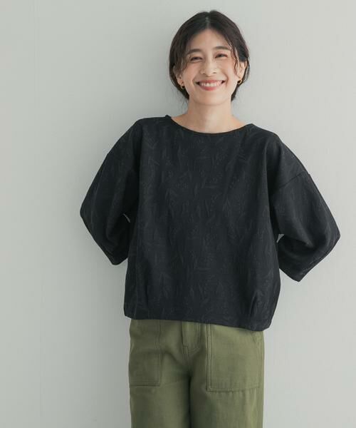 URBAN RESEARCH DOORS / アーバンリサーチ ドアーズ その他トップス | ジャガード5分袖プルオーバー | 詳細4