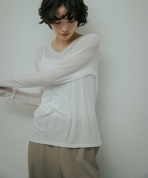 URBAN RESEARCH DOORS / アーバンリサーチ ドアーズ Tシャツ | Sheer Cotton Long-Sleeve T-shirts | 詳細13
