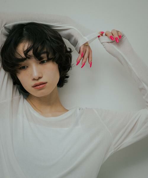 URBAN RESEARCH DOORS / アーバンリサーチ ドアーズ Tシャツ | Sheer Cotton Long-Sleeve T-shirts（オフホワイト）
