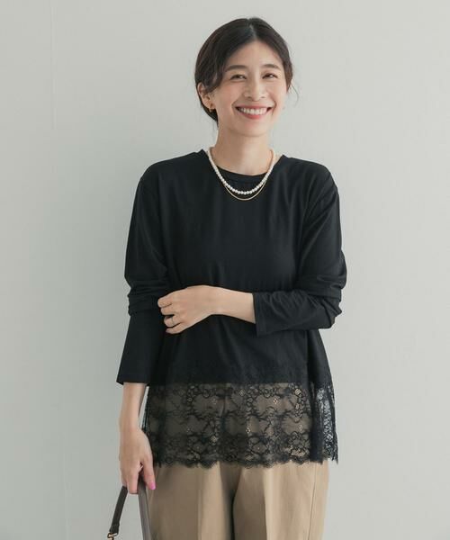 URBAN RESEARCH DOORS / アーバンリサーチ ドアーズ Tシャツ | レースドッキングカットソー | 詳細9