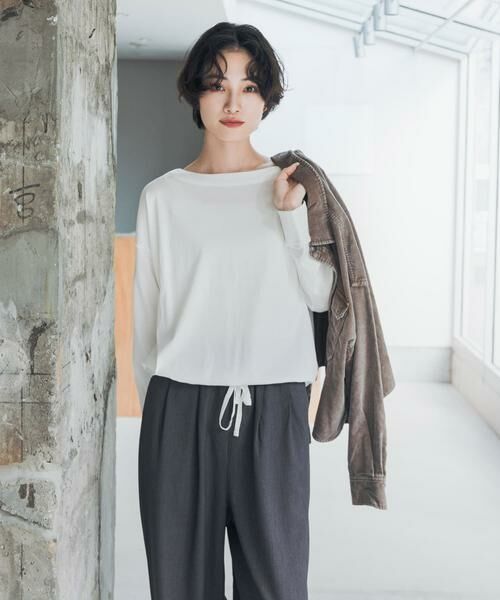 URBAN RESEARCH DOORS / アーバンリサーチ ドアーズ Tシャツ | 『UR TECH』完声シルケットドロストプルオーバー | 詳細1