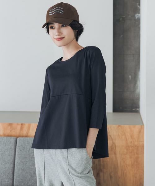 URBAN RESEARCH DOORS / アーバンリサーチ ドアーズ Tシャツ | 『UR TECH』完声シルケットペプラムプルオーバー | 詳細10