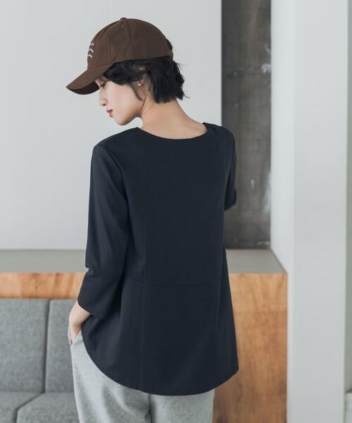 URBAN RESEARCH DOORS / アーバンリサーチ ドアーズ Tシャツ | 『UR TECH』完声シルケットペプラムプルオーバー | 詳細11