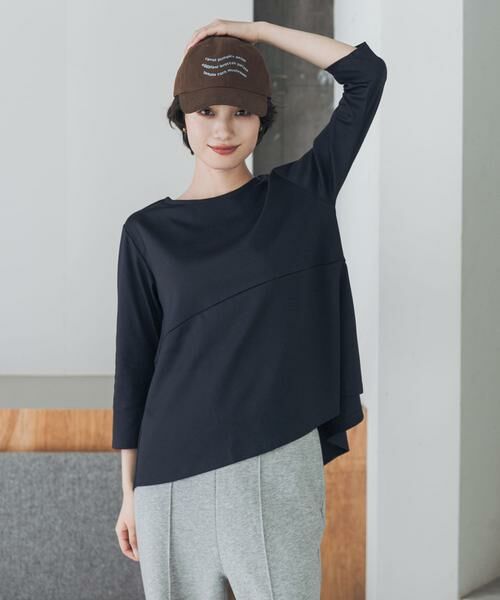 URBAN RESEARCH DOORS / アーバンリサーチ ドアーズ Tシャツ | 『UR TECH』完声シルケットペプラムプルオーバー | 詳細13