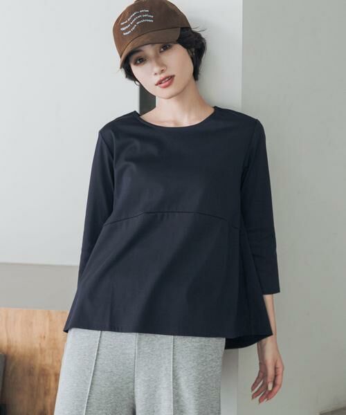 URBAN RESEARCH DOORS / アーバンリサーチ ドアーズ Tシャツ | 『UR TECH』完声シルケットペプラムプルオーバー | 詳細14
