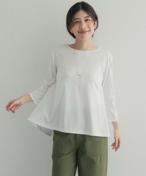 URBAN RESEARCH DOORS / アーバンリサーチ ドアーズ Tシャツ | 『UR TECH』完声シルケットペプラムプルオーバー | 詳細27