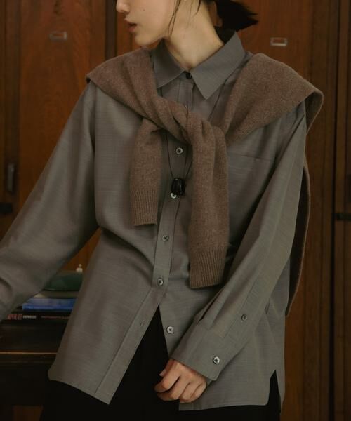 URBAN RESEARCH DOORS / アーバンリサーチ ドアーズ シャツ・ブラウス | Wool Blend Basic Shirts(グレー)