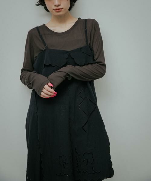 URBAN RESEARCH DOORS / アーバンリサーチ ドアーズ その他トップス | Cotton Embroidery Tunic（ブラック）