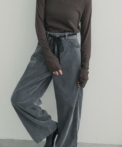 URBAN RESEARCH DOORS / アーバンリサーチ ドアーズ その他パンツ | ウォッシュドコーデュロイパンツ(チャコールグレー)