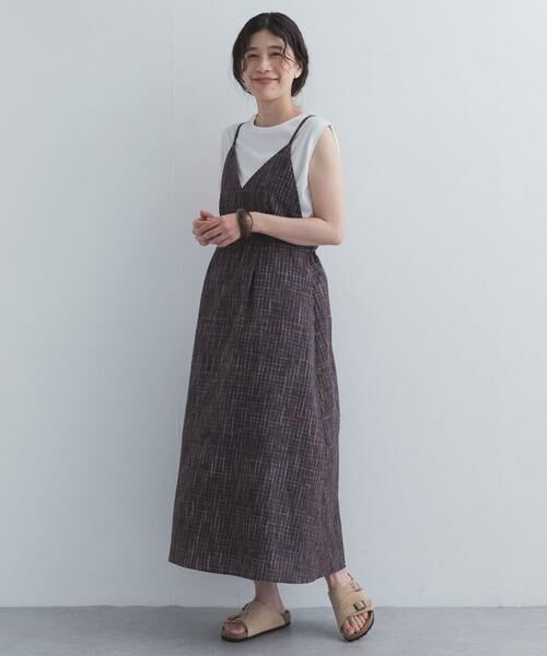 URBAN RESEARCH DOORS / アーバンリサーチ ドアーズ ワンピース | チェックキャミワンピース（ブラウン）