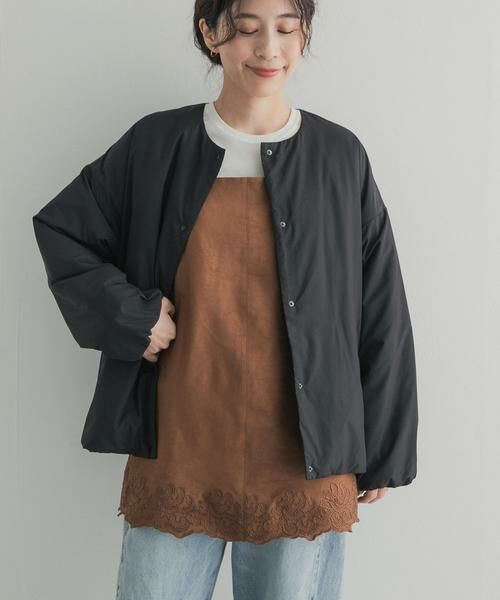URBAN RESEARCH DOORS / アーバンリサーチ ドアーズ ブルゾン | 『UR TECH』撥水ポケッタブル中綿ブルゾン(ブラック)