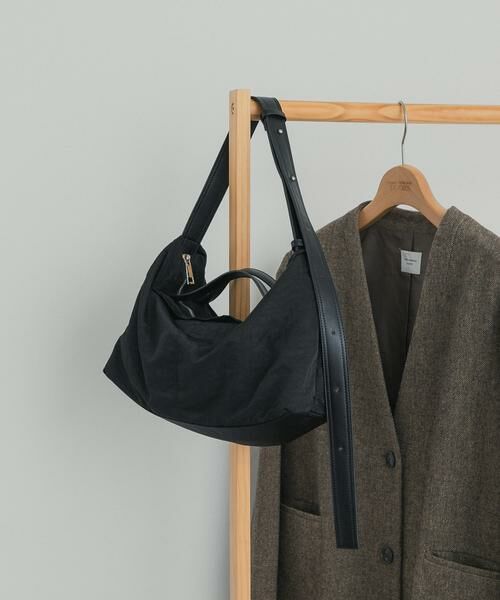 URBAN RESEARCH DOORS / アーバンリサーチ ドアーズ ショルダーバッグ | 撥水ナイロン2WAYバッグ（ブラック）