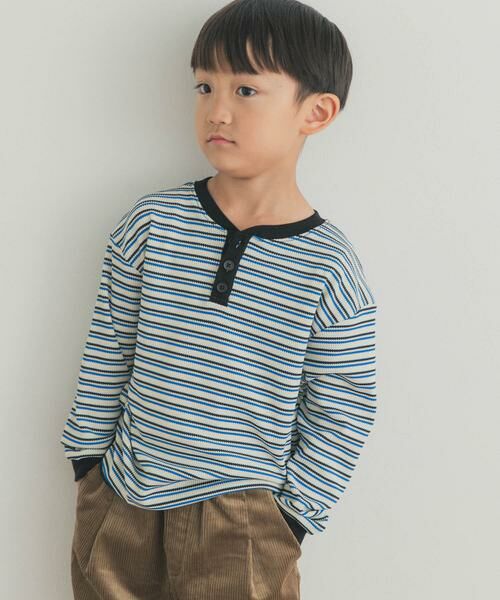 URBAN RESEARCH DOORS / アーバンリサーチ ドアーズ トップス | 『150サイズあり』ワッフルボーダーロングTシャツ(KIDS) | 詳細2