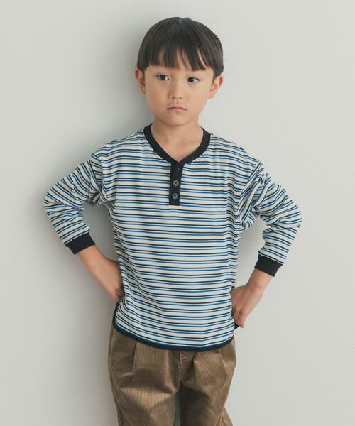 URBAN RESEARCH DOORS / アーバンリサーチ ドアーズ トップス | 『150サイズあり』ワッフルボーダーロングTシャツ(KIDS) | 詳細4