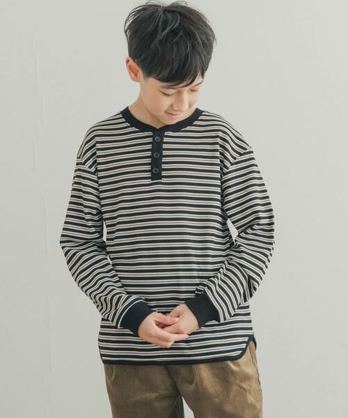 URBAN RESEARCH DOORS / アーバンリサーチ ドアーズ トップス | 『150サイズあり』ワッフルボーダーロングTシャツ(KIDS) | 詳細10