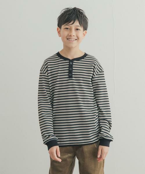 URBAN RESEARCH DOORS / アーバンリサーチ ドアーズ トップス | 『150サイズあり』ワッフルボーダーロングTシャツ(KIDS) | 詳細11