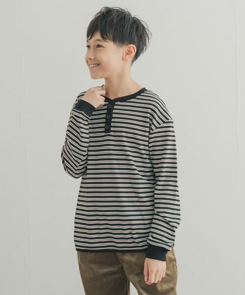 URBAN RESEARCH DOORS / アーバンリサーチ ドアーズ トップス | 『150サイズあり』ワッフルボーダーロングTシャツ(KIDS) | 詳細12