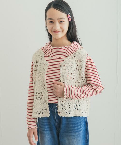 URBAN RESEARCH DOORS / アーバンリサーチ ドアーズ ニット・セーター | 『150サイズ』クロシェベスト(KIDS)（ナチュラル）