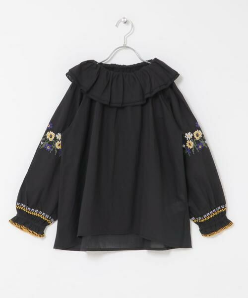 URBAN RESEARCH DOORS / アーバンリサーチ ドアーズ トップス | 『150サイズ』クロスステッチブラウス(KIDS)（ブラック）