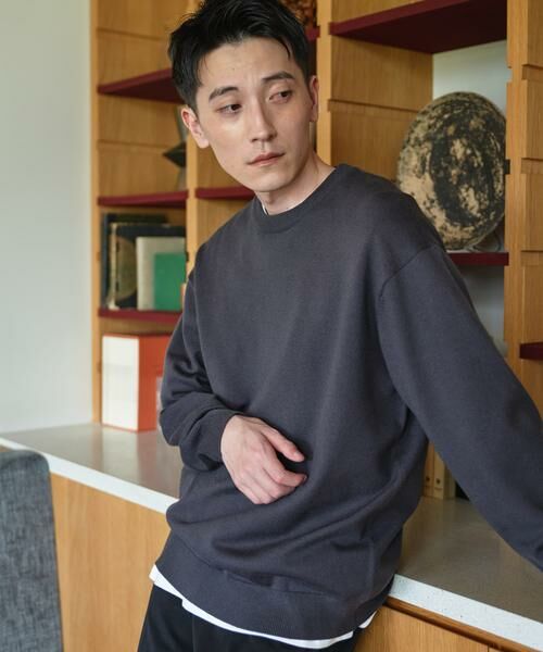 URBAN RESEARCH DOORS / アーバンリサーチ ドアーズ ニット・セーター | 『UR TECH』200日ニット クルーネック(チャコールグレー)