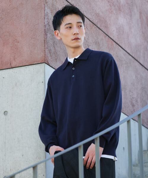 URBAN RESEARCH DOORS / アーバンリサーチ ドアーズ ニット・セーター | 『UR TECH』200日ニット ポロ | 詳細1