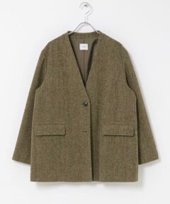 URBAN RESEARCH DOORS / アーバンリサーチ ドアーズ ノーカラージャケット | ツイードノーカラージャケット
