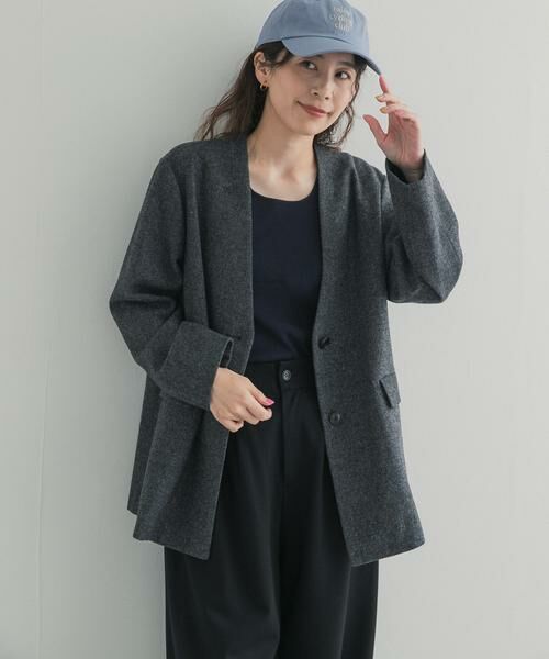 URBAN RESEARCH DOORS / アーバンリサーチ ドアーズ ノーカラージャケット | ツイードノーカラージャケット | 詳細5