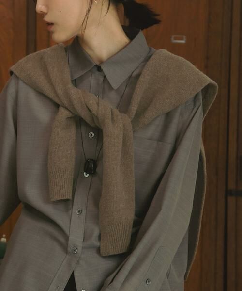 URBAN RESEARCH DOORS / アーバンリサーチ ドアーズ マフラー・ショール・スヌード・ストール | Wool Knit Shoulder Stole | 詳細1