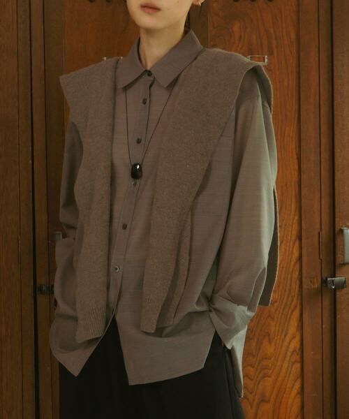 URBAN RESEARCH DOORS / アーバンリサーチ ドアーズ マフラー・ショール・スヌード・ストール | Wool Knit Shoulder Stole | 詳細3