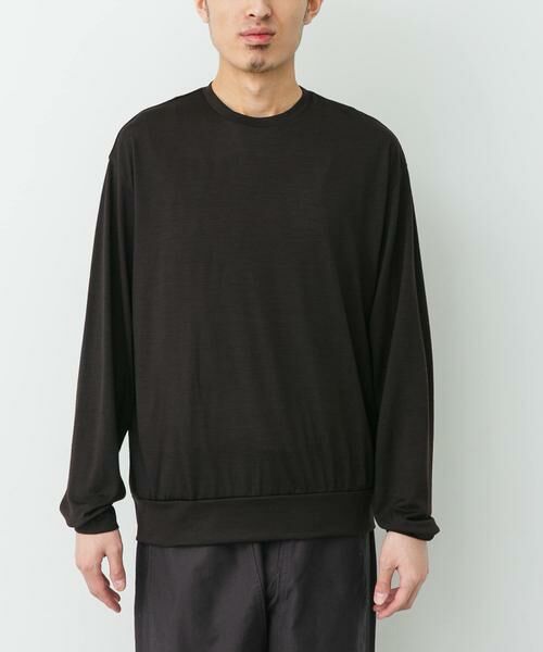 URBAN RESEARCH DOORS / アーバンリサーチ ドアーズ Tシャツ | marka　CREW NECK LONG-SLEEVE T-SHIRTS（ダークブラウン）