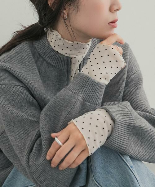 URBAN RESEARCH DOORS / アーバンリサーチ ドアーズ Tシャツ | ハイネックチュールインナー（ドット）