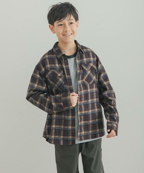 URBAN RESEARCH DOORS / アーバンリサーチ ドアーズ トップス | 『150サイズあり』ネルチェックオーバーサイズシャツ(KIDS) | 詳細2