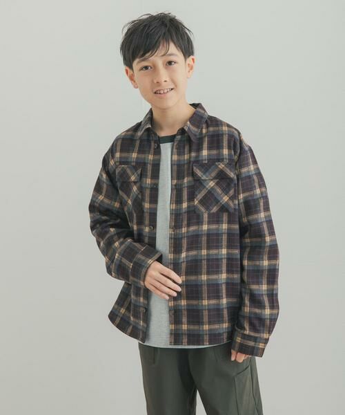 URBAN RESEARCH DOORS / アーバンリサーチ ドアーズ トップス | 『150サイズあり』ネルチェックオーバーサイズシャツ(KIDS) | 詳細3