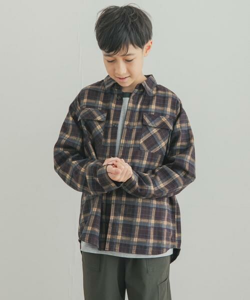 URBAN RESEARCH DOORS / アーバンリサーチ ドアーズ トップス | 『150サイズあり』ネルチェックオーバーサイズシャツ(KIDS) | 詳細4