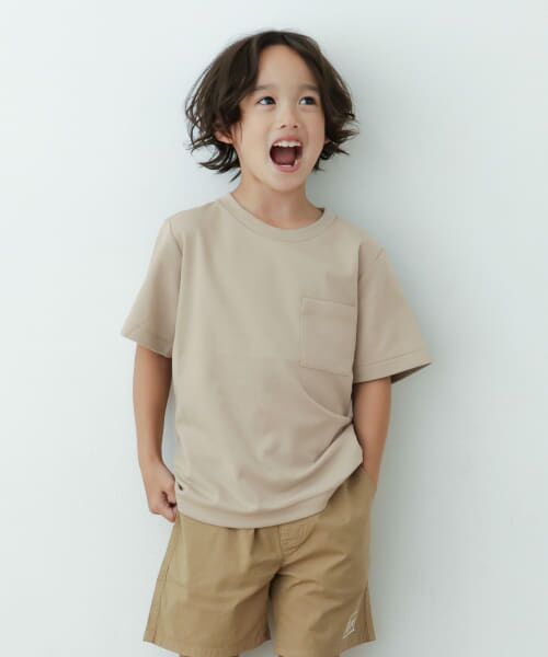 ＊＊URBAN RESEARCH DOORS / アーバンリサーチ ドアーズ トップス | ポンチポケットTシャツ(KIDS)（ベージュ）