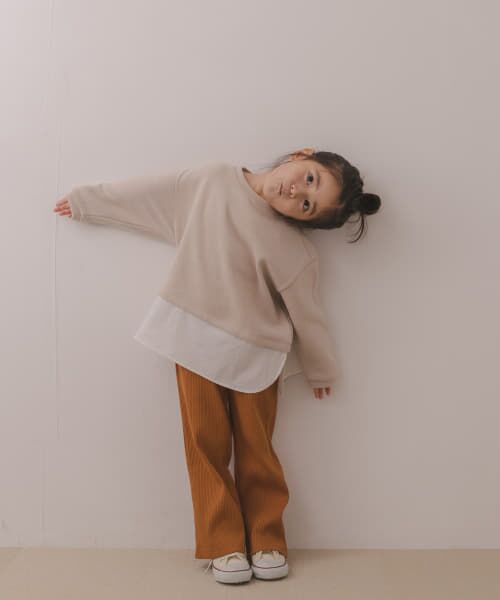 ＊＊URBAN RESEARCH DOORS / アーバンリサーチ ドアーズ トップス | シャツ付きプルオーバー(KIDS)（ベージュ）