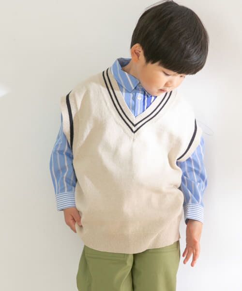 セール】 『親子リンク』Vネックニットベスト(KIDS) （ニット