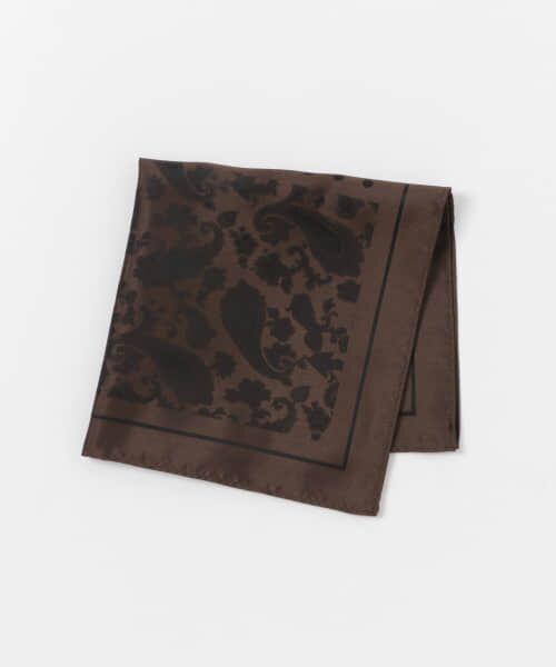 ＊＊URBAN RESEARCH DOORS / アーバンリサーチ ドアーズ ハンカチ | LIFE STYLE TAILOR　シルクジャガード四面チーフ（BROWN）