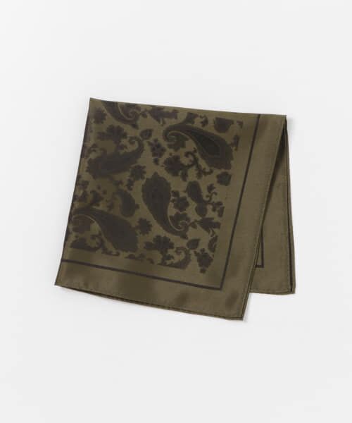 ＊＊URBAN RESEARCH DOORS / アーバンリサーチ ドアーズ ハンカチ | LIFE STYLE TAILOR　シルクジャガード四面チーフ（KHAKI）