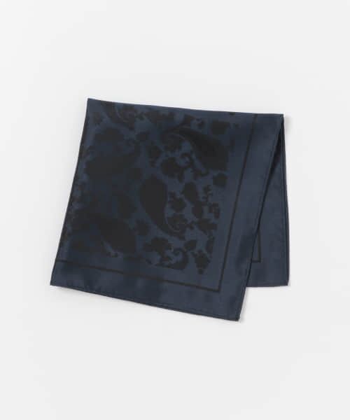 ＊＊URBAN RESEARCH DOORS / アーバンリサーチ ドアーズ ハンカチ | LIFE STYLE TAILOR　シルクジャガード四面チーフ（NAVY）