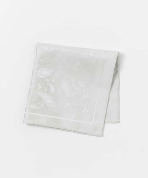 ＊＊URBAN RESEARCH DOORS / アーバンリサーチ ドアーズ ハンカチ | LIFE STYLE TAILOR　シルクジャガード四面チーフ（SILVER）