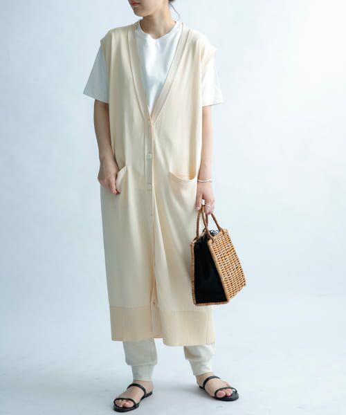 ＊＊URBAN RESEARCH DOORS / アーバンリサーチ ドアーズ ニット・セーター | FORK&SPOON　ロングニットジレ（IVORY）