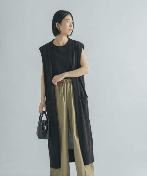 ＊＊URBAN RESEARCH DOORS / アーバンリサーチ ドアーズ ニット・セーター | FORK&SPOON　ロングニットジレ（BLACK）