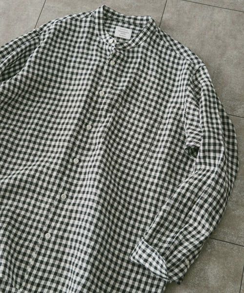 ＊＊URBAN RESEARCH DOORS / アーバンリサーチ ドアーズ シャツ・ブラウス | リネンバンドカラーシャツ（Gingham）