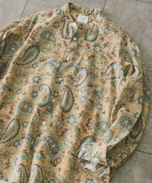 ＊＊URBAN RESEARCH DOORS / アーバンリサーチ ドアーズ シャツ・ブラウス | リネンバンドカラーシャツ（Paisley）
