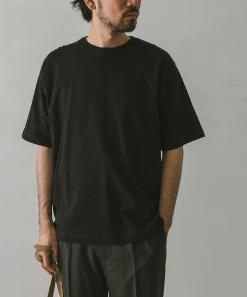 ＊＊URBAN RESEARCH DOORS / アーバンリサーチ ドアーズ Tシャツ | シルケットライクショートスリーブTシャツ（Black）