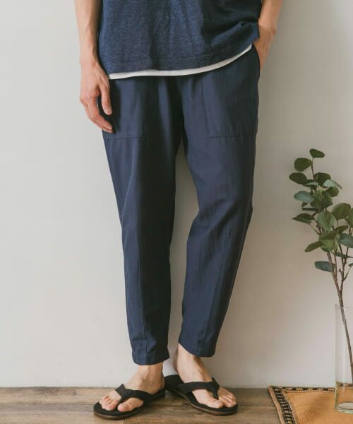 ＊＊URBAN RESEARCH DOORS / アーバンリサーチ ドアーズ その他パンツ | 綿麻テーパードベイカーパンツ（Indigo）