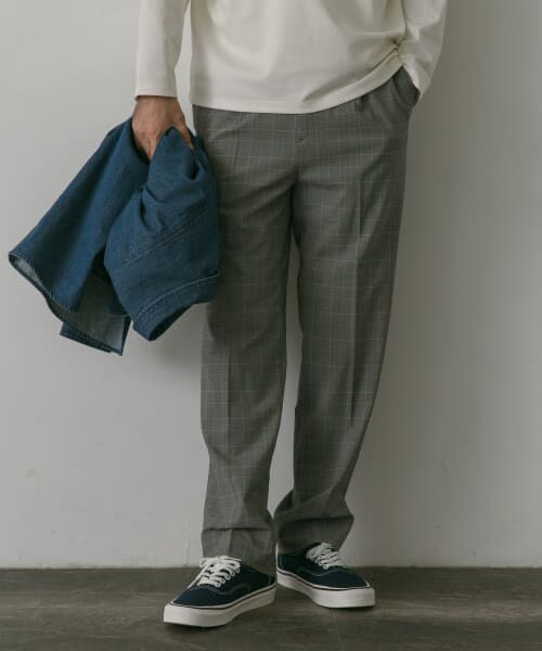 ＊＊URBAN RESEARCH DOORS / アーバンリサーチ ドアーズ その他パンツ | チェックイージートラウザー（L.Gray）