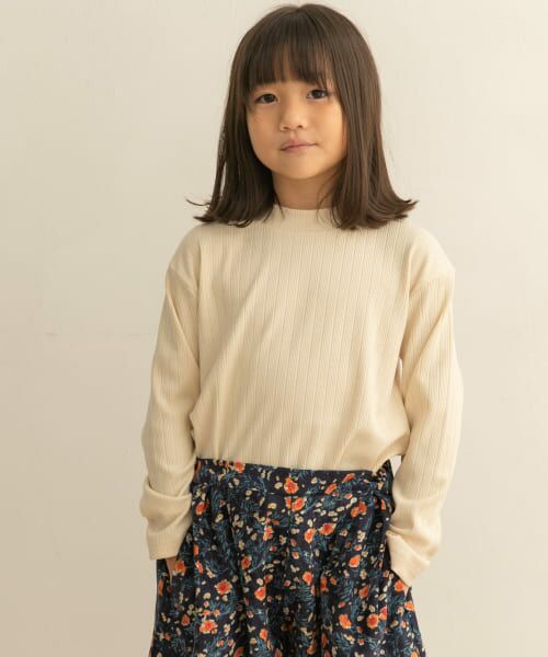 ＊＊URBAN RESEARCH DOORS / アーバンリサーチ ドアーズ トップス | 針抜きリブハイネックカットソー(KIDS)（アイボリー）