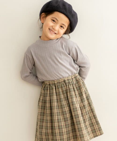 ＊＊URBAN RESEARCH DOORS / アーバンリサーチ ドアーズ トップス | 針抜きリブハイネックカットソー(KIDS)（グレー）